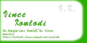 vince komlodi business card